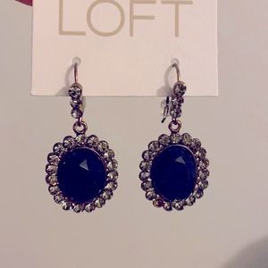 Loft drop earrings in bronze with crystals & stone
